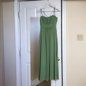 Beautiful green apple long spaghetti strap dress